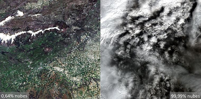 Comparativa nubes Sentinel-2