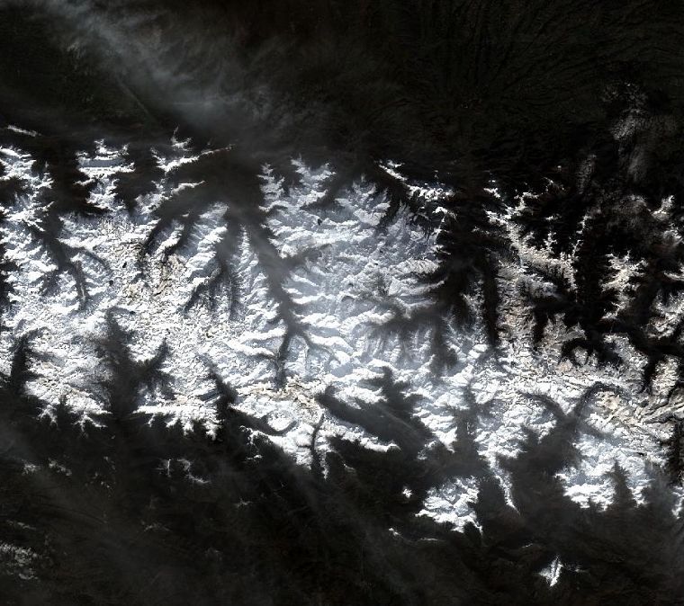 Imagen Sentinel-2 de los Pirineos